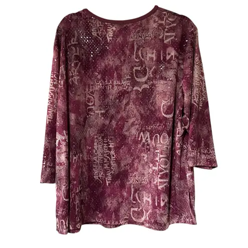 Drapers & Damon's 2 pc NWT Tunic & Shell Burgundy Silver Sparkles SZ XL/2X VTG Red