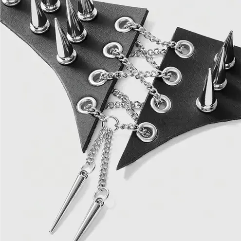 Black and Silver Spiked Choker Necklace