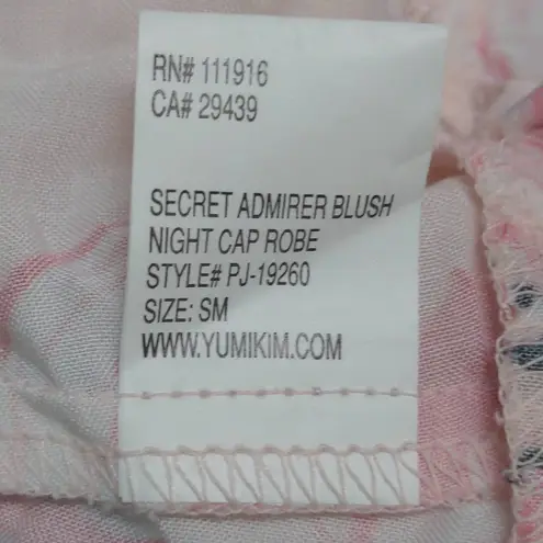 Yumi Kim Night Cap Robe in Secret Admirer Blush Ruffles Pink Floral Tie S New