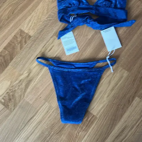 NWT Monday swim Portofino Top and Kauai Bottom in Navy Shimmer Size XS