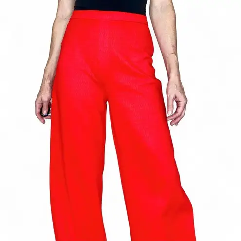 Vintage 60’s Red Textured High Rise Holiday Christmas Flare Pants Size XS