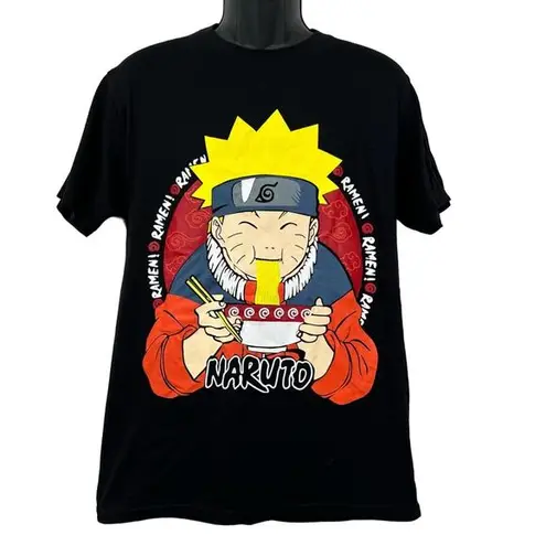 Naruto Ramen Noodles Unisex Black Tee Size M Size M