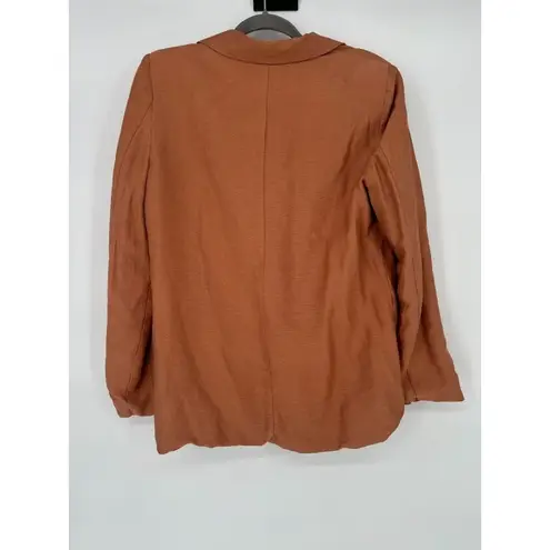 ASTR The Label Womens Oversized Slouchy Linen Blazer Medium Preppy Capsule Clay Brown