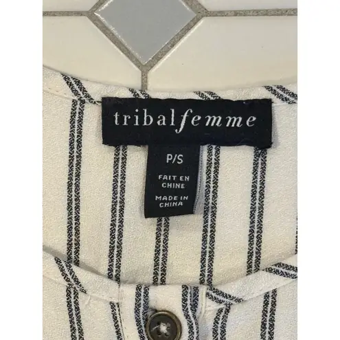 NWT Tribal Femme Petite Small Cream Striped Jumpsuit Tan Size undefined