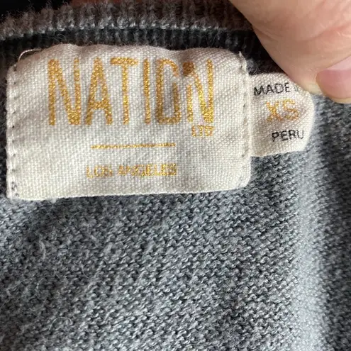 Nation Ltd Jolie striped alpaca and cotton blend deep v-neck sweater size XS