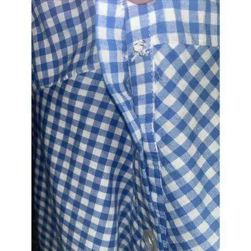 Chetta B Women’s Cotton /Linen Gingham Shirt Midi Dress Size 14