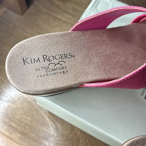 kim rogers  Pink Sandals with Shiny Straps and Cushioned Sole
