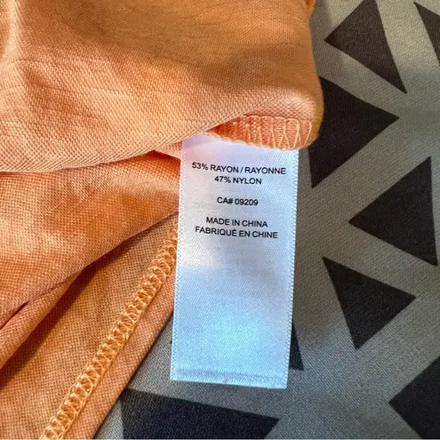 Cleo Petites Orange Short Sleeve Button Down Dolman Tie Front Shirt Size M Size M