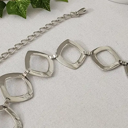Vintage Silver Square Mod Chain Link Belt