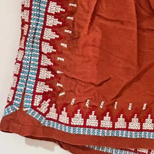 Cali 1850 LOS ANGELES RUST EMBROIDERED SHORTS SIZE XS