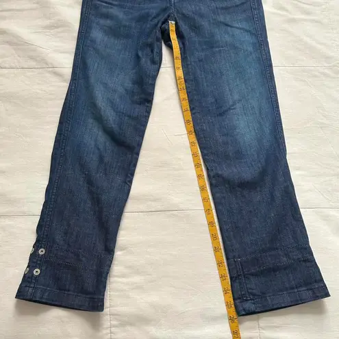 Marithe Francois Girbaud bright indigo orange weft mid rise capri denim jeans Blue Size M