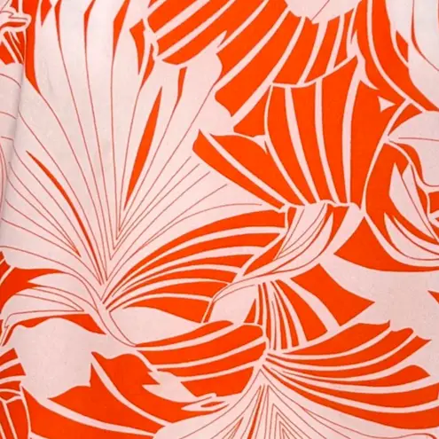 J.Crew Shirt Womens 10 Orange Floral Flower Tropical Office Casual Versatile