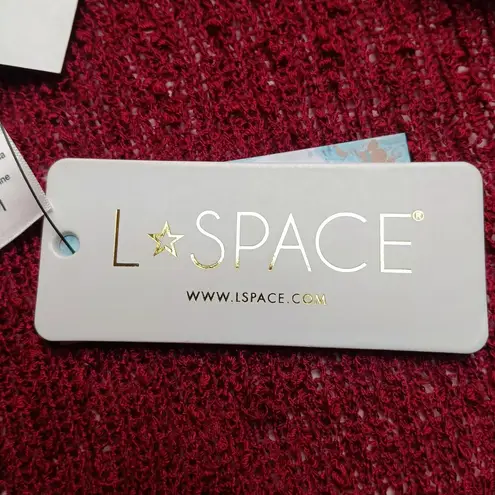 l*space L*  Topanga Sweater Knit Tie Waist Cover-Up Red Cabernet Medium New NWT thumbnail 7