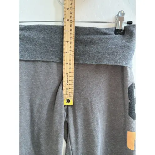 Vintage Victoria’s Secret PINK Yoga Pants Fold Over Waist “86 LOVE PINK” Gray XS