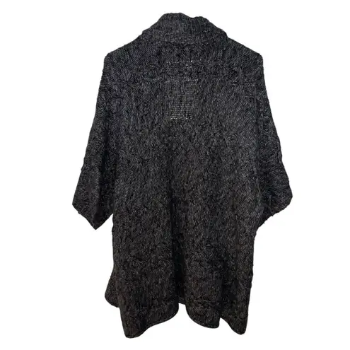 Ana A New Approach Dark Grey Shrug Sweater Short Sleeve Knit Open Front L/XL Gray Size L