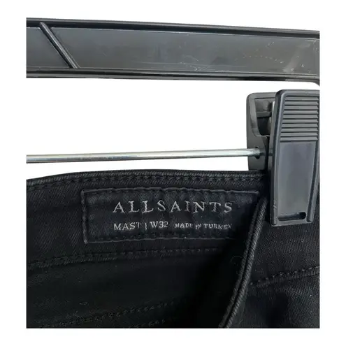 All Saints Mast Fit Black Skinny Jeans Full-Length Denim Size W32