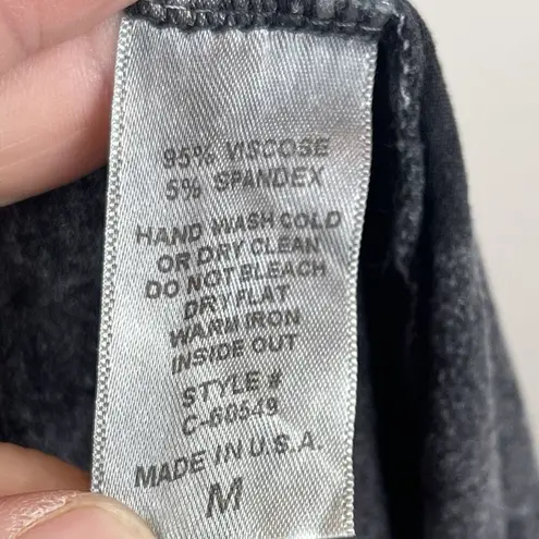 Chatoyant Womens Mineral Wash Mini Dress Sz M Black Gray Stretchy Grunge Drapey