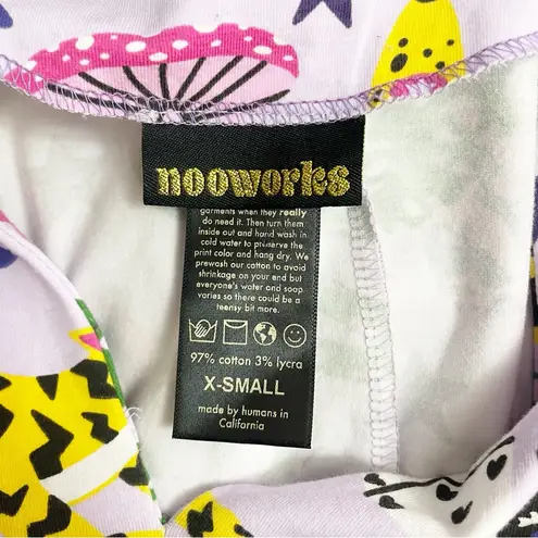 Nooworks Greta Dress XS Purple Graphic Print Fit & Flare Cotton Jersey Pockets