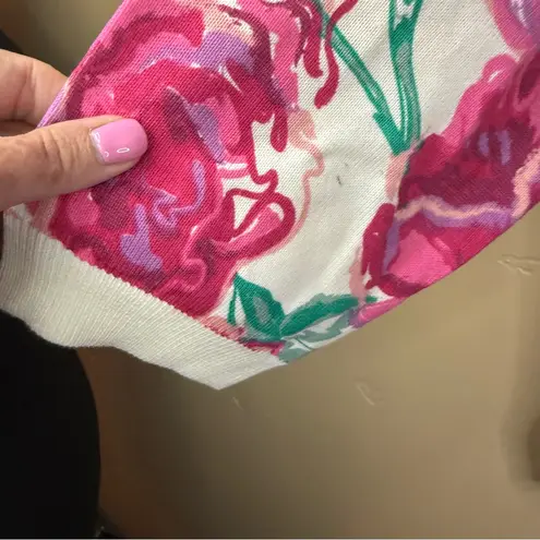 Bob Mackie NWT Wearable Art Womens Floral Cardigan Sweater Size L Lovely Roses