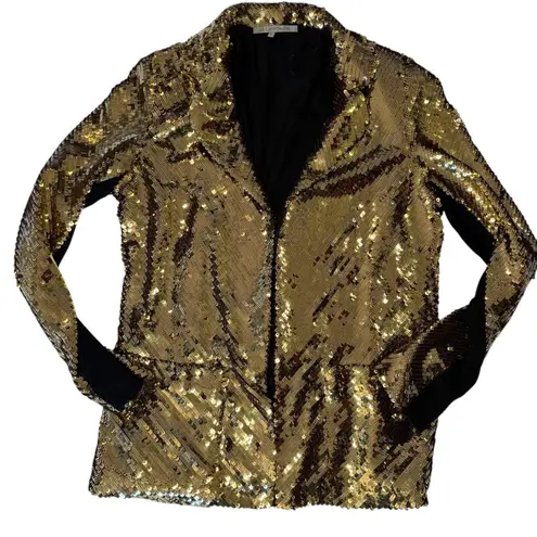 Les Chiffoniers *RARE* Sparkling Gold Sequin Blazer Jacket Women's Small
