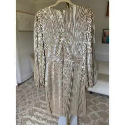 Destination Maternity Bougie Mini Dress Glam Wedding Event Cruise Vaca Metallic Gold Size undefined