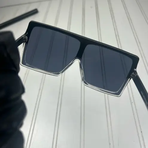 Oversized Square Black Shield Sunglasses Unisex Fashion Frame