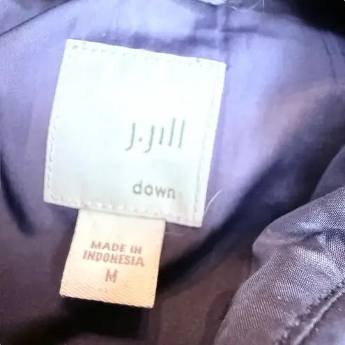 J. Jill Women’s Size M Longline Down Puffer Vest Navy Blue Warm Winter Layer Size M