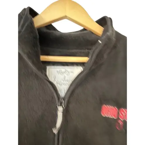 OHIO STATE Buckeyes Fleece Pullover Black Mock Zip Kangaroo Football Size LARGE
