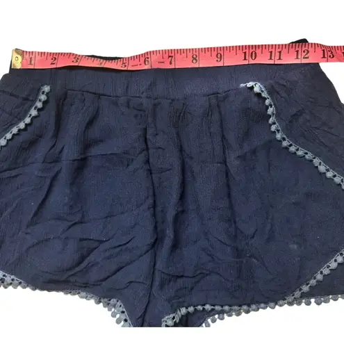 Wet Seal  Blue  Shorts with Pom-Pom Trim Sz S