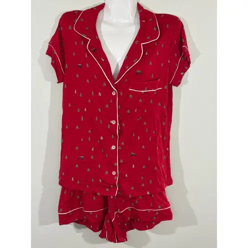 Eberjay Eberjey Gisele Printed Short PJ Set Red Christmas Holidays XS NEW W/ Tags - Image 2
