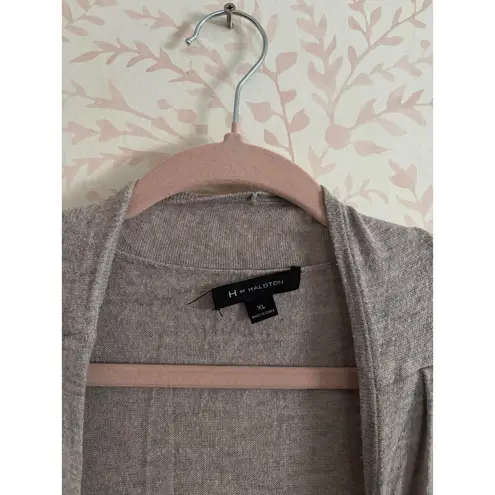 Halston Women's Gray Open Front Cardigan Sweater XL