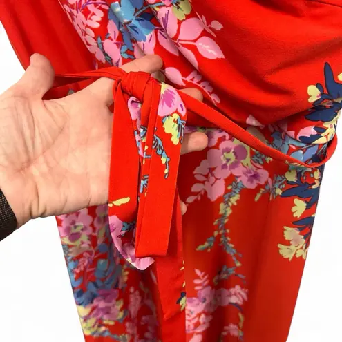 Julia Jordan faux wrap floral midi dress with belt size 8