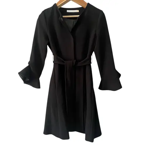 Bread n Butter Black Belted Coat with Ruffle Sleeves and pockets Size 0