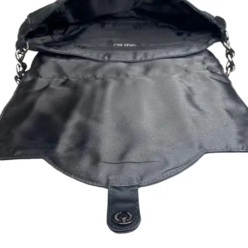 VanEli ❁ Sophisticated Metallic Gunmetal Chain Handle Bag Handbag ❁ Shiny Black