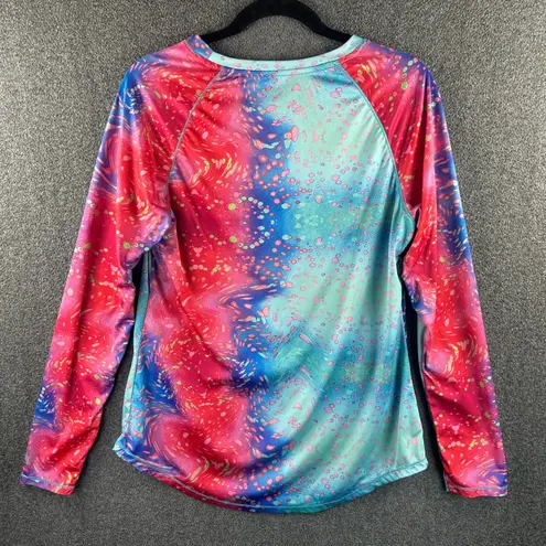 Reel Legends Women Keep It Cool Top Shirt Size XL Long Sleeve Colorful Fishing