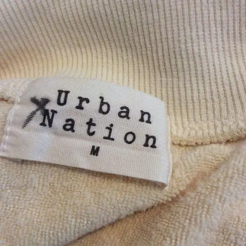 Urban Nation Medium M motorcycle speedway partial zip sweatshirt cool retro look Yellow