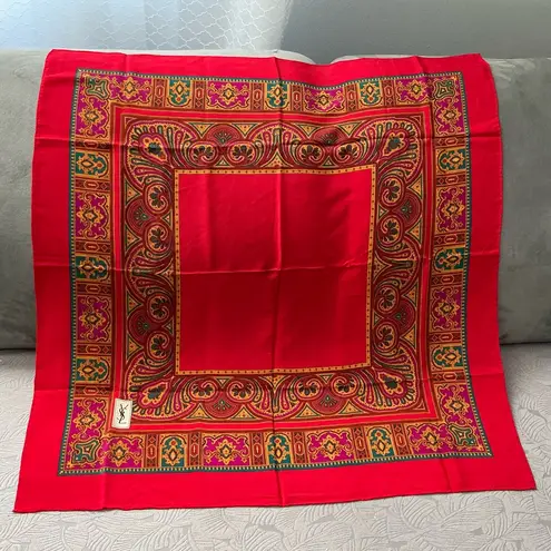 YSL Yves Saint Laurent silk scarf ๐น๐น