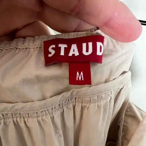 STAUD - Cleo Tiered Midi Dress Biscotti Quite Luxury Classic Night Out Travel