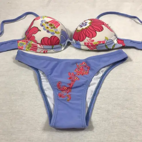 Brazilian Size Medium Light Lilac Floral Design. New With Tags Purple