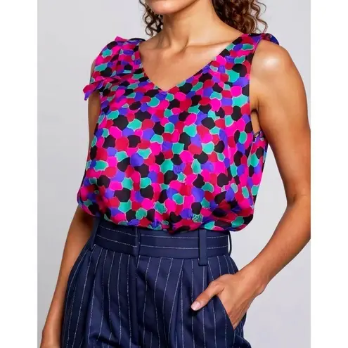 Sézane Aelys Silk Top, Mosaic Print, FR34/US2