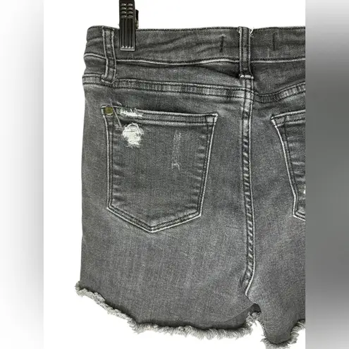 Judy Blue Distressed Cutoff Denim Shorts Size S Grey