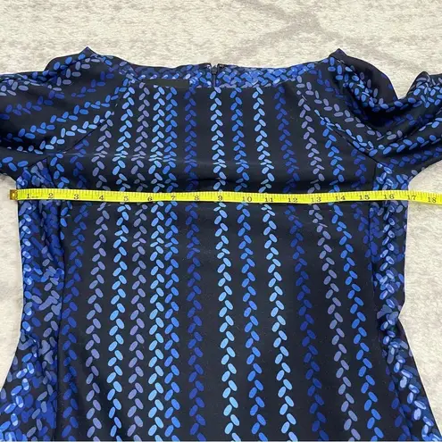 Donna Morgan Blue Patterned Knee Length Dress