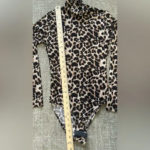 Chic Brown and Black Animal Print Bodysuit with Long Sleeves