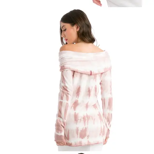 Hard Tail Forever Sweater Womens Small Pink Brill Off Shoulder Knit Tunic