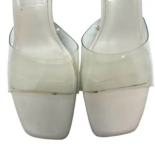 ZARA  Wide Heeled Clear Vinyl Acrylic Heels Sandals Size 40 US 9