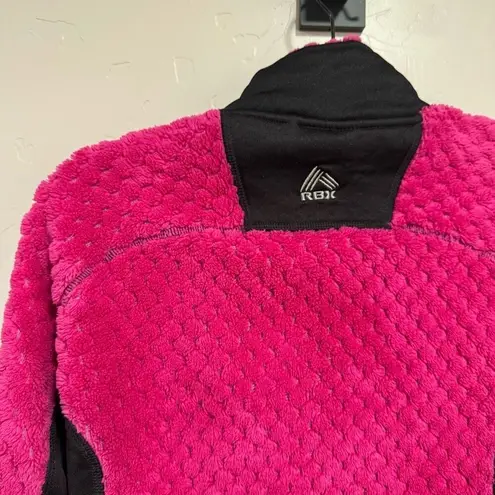 RBX Ladies S Jacket Full Zip Hot Pink Magenta Fuzzy Textured Fleece Black Trim - Image 5