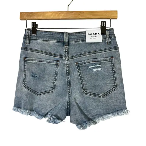 NWT Dogma Denim Jean Shorts Womens M Light Wash Distressed Fringe Daisy Dukes Blue Size M