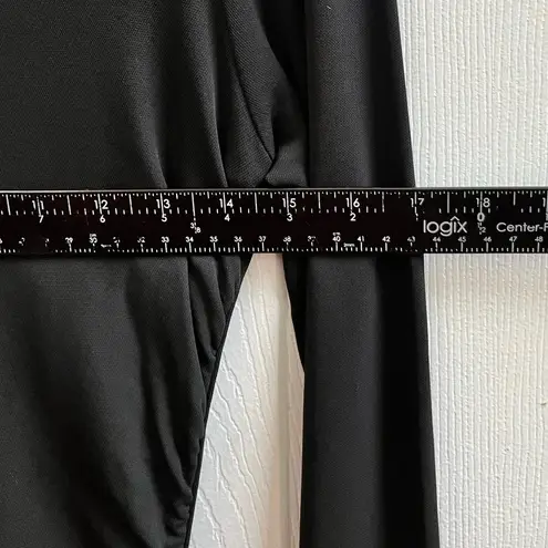 YSL Vintage Yves Saint Laurent Rive Gauche Black Bodycon Side Ruched Dress US 8