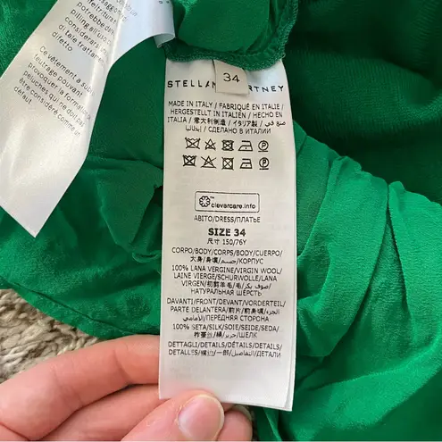 Stella McCartney Silk Mix Knit Sweater Lace Dress Kelly Green Women's Size 34/XS