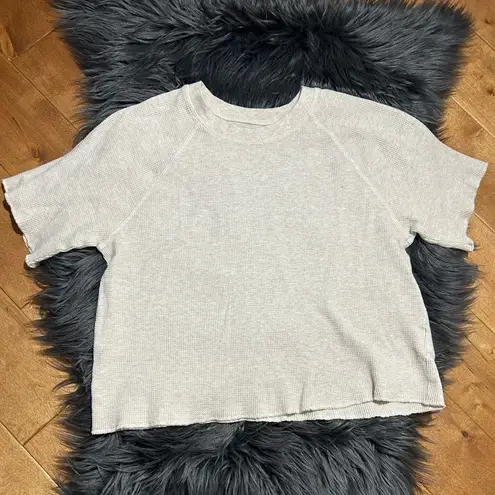 Everlane  Organic Cotton Waffle Tee Short Sleeve Cream Beige Size XS